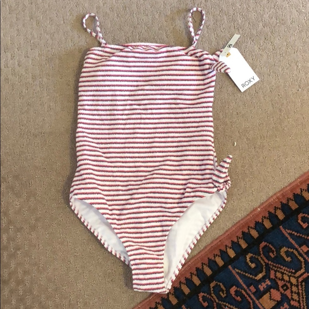 High Cut Striped Roxy bathing suit